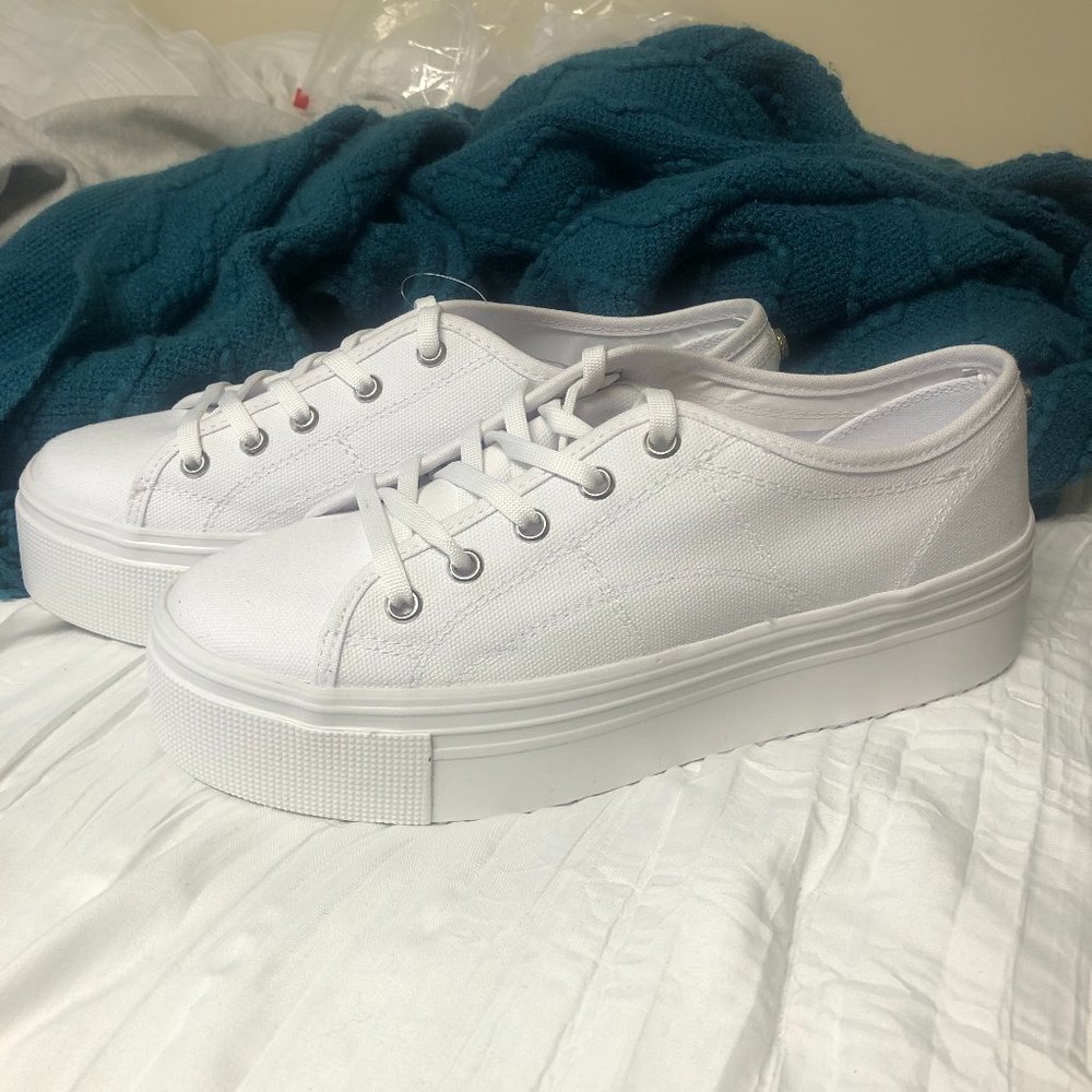 White Steve Madden Emmi Platform Sneakers - image 1